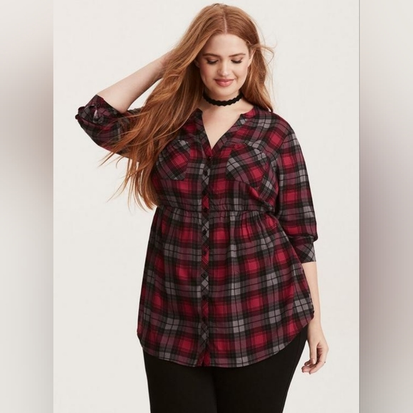 torrid Tops - Torrid Emma Babydoll Challis Tunic